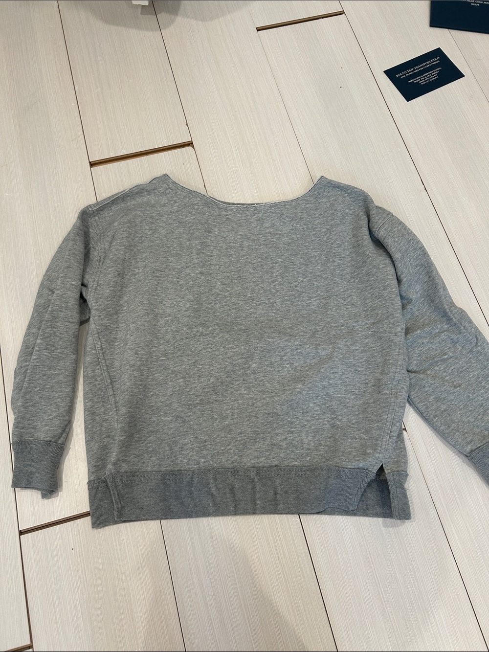 Hollister Light Gray Scoopneck Crew Sweater